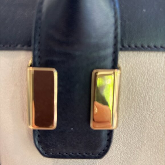 CHLOE  Calfskin Medium Alice Satchel Husky White and Black - Picture 3 of 15